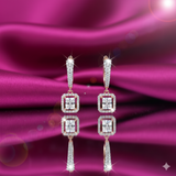 Diamond Emerald-Cut Halo Drops