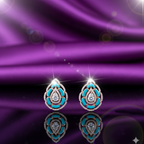 Azure Blossom Halo Diamond Studs