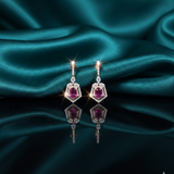 Diamond Crimson Hexagon Halo Drops
