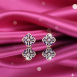 Diamond Geometric Enamel Cross Studs