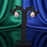 Diamond Pear-Halo Solitaire Studs