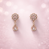 Diamond Filigree Blossom Drop Earrings
