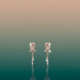 Diamond Wise-Owl Tassel Earrings