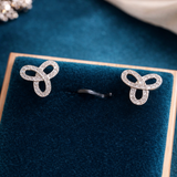Diamond Infinite Trefoil Studs