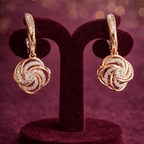 Rose Whirl Diamond Earrings