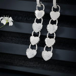 Cascading Hearts of Dreams Silver Earrings - Diavo Jewels