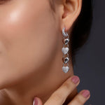 Cascading Hearts of Dreams Silver Earrings - Diavo Jewels