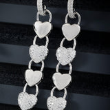 Cascading Hearts of Dreams Silver Earrings - Diavo Jewels