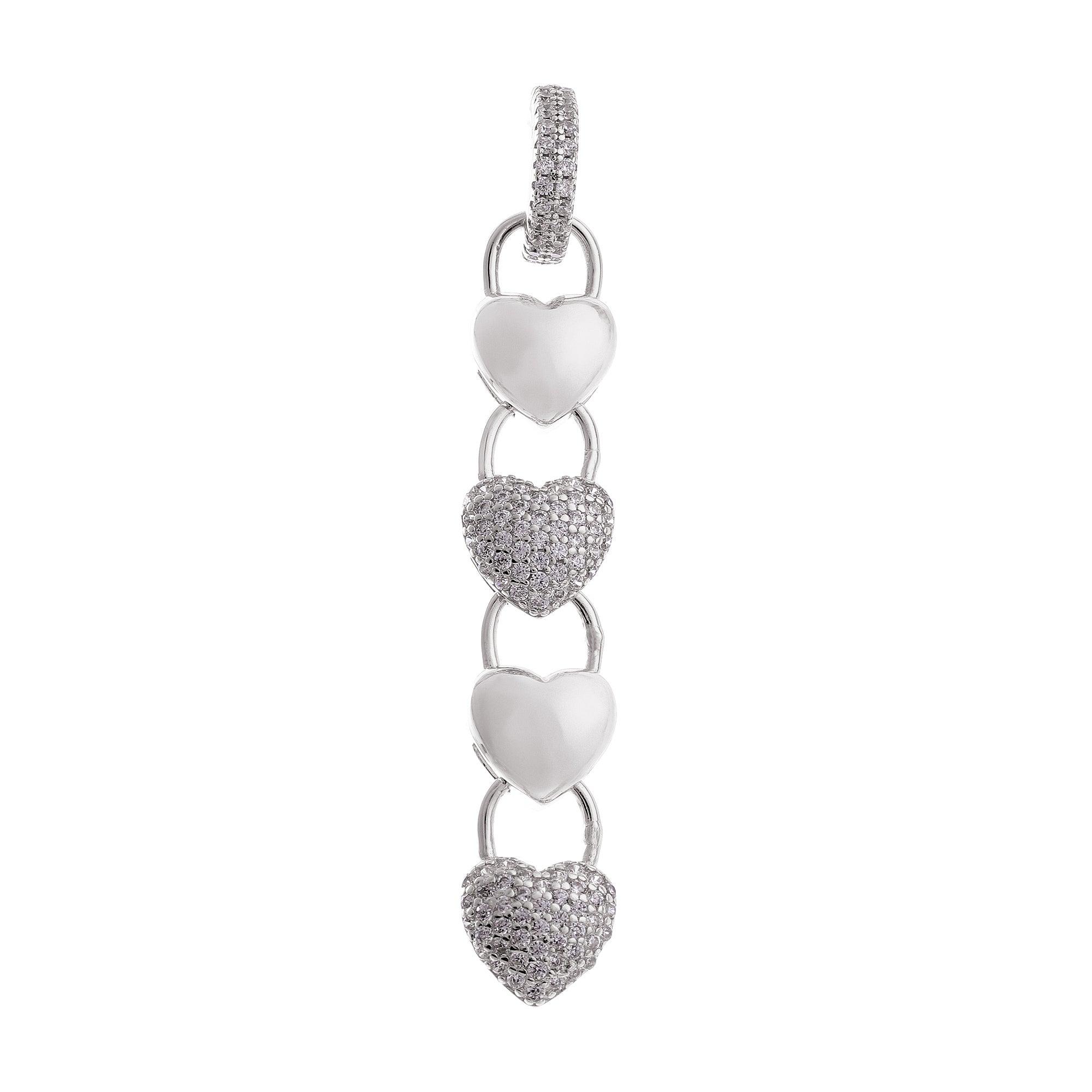 Cascading Hearts of Dreams Silver Earrings - Diavo Jewels