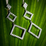 Dazzling Diamond Shaped Silver Dangles by Diavo - Diavo Jewels
