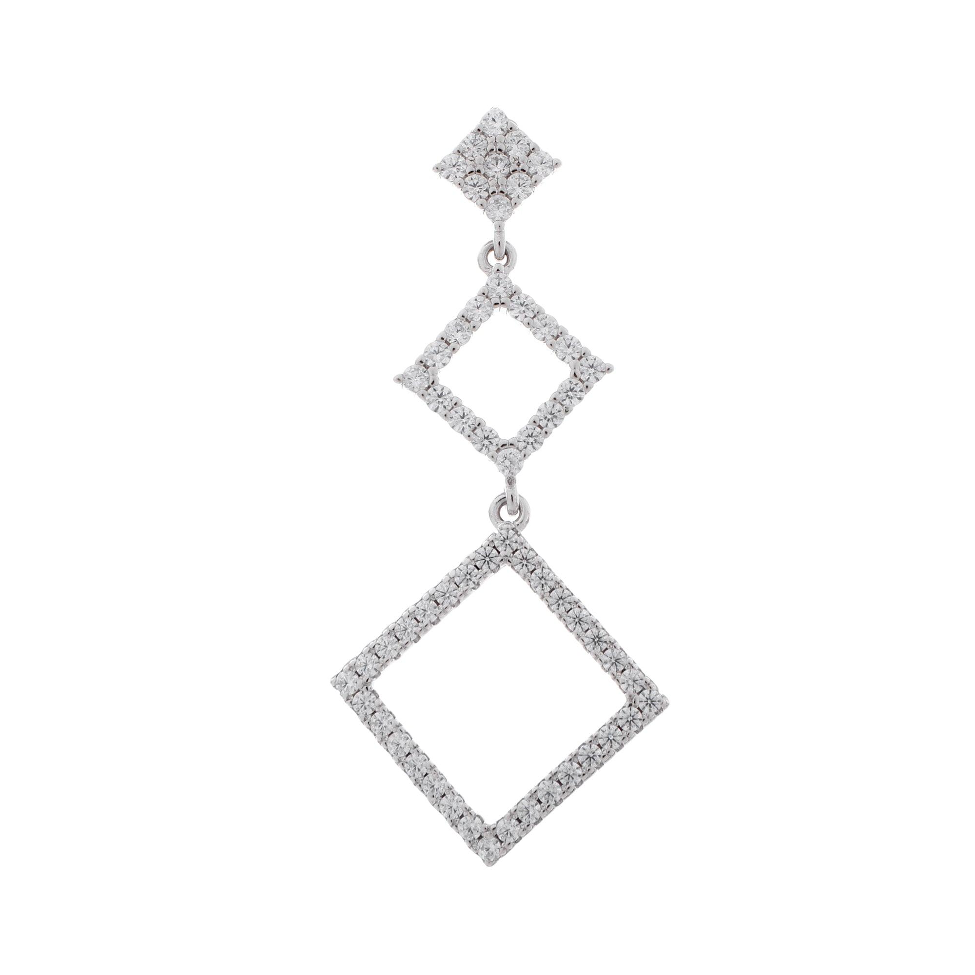 Dazzling Diamond Shaped Silver Dangles by Diavo - Diavo Jewels