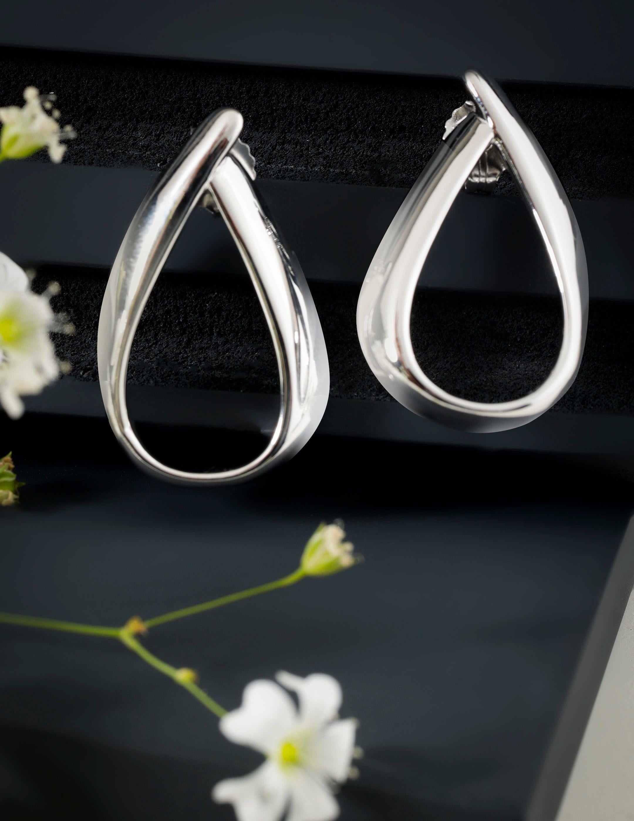 Modern Muse Rhodium Dangles - Diavo Jewels