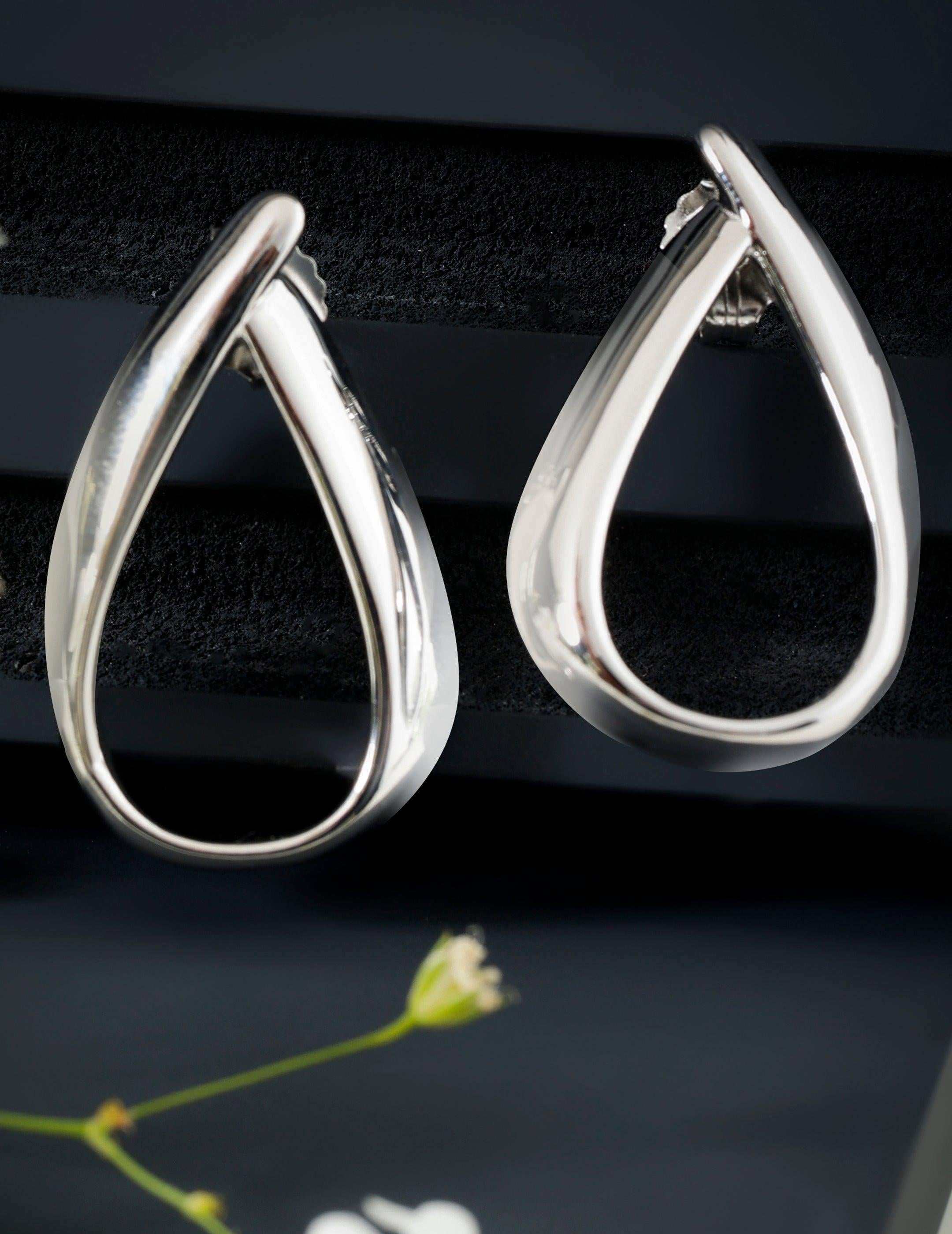 Modern Muse Rhodium Dangles - Diavo Jewels