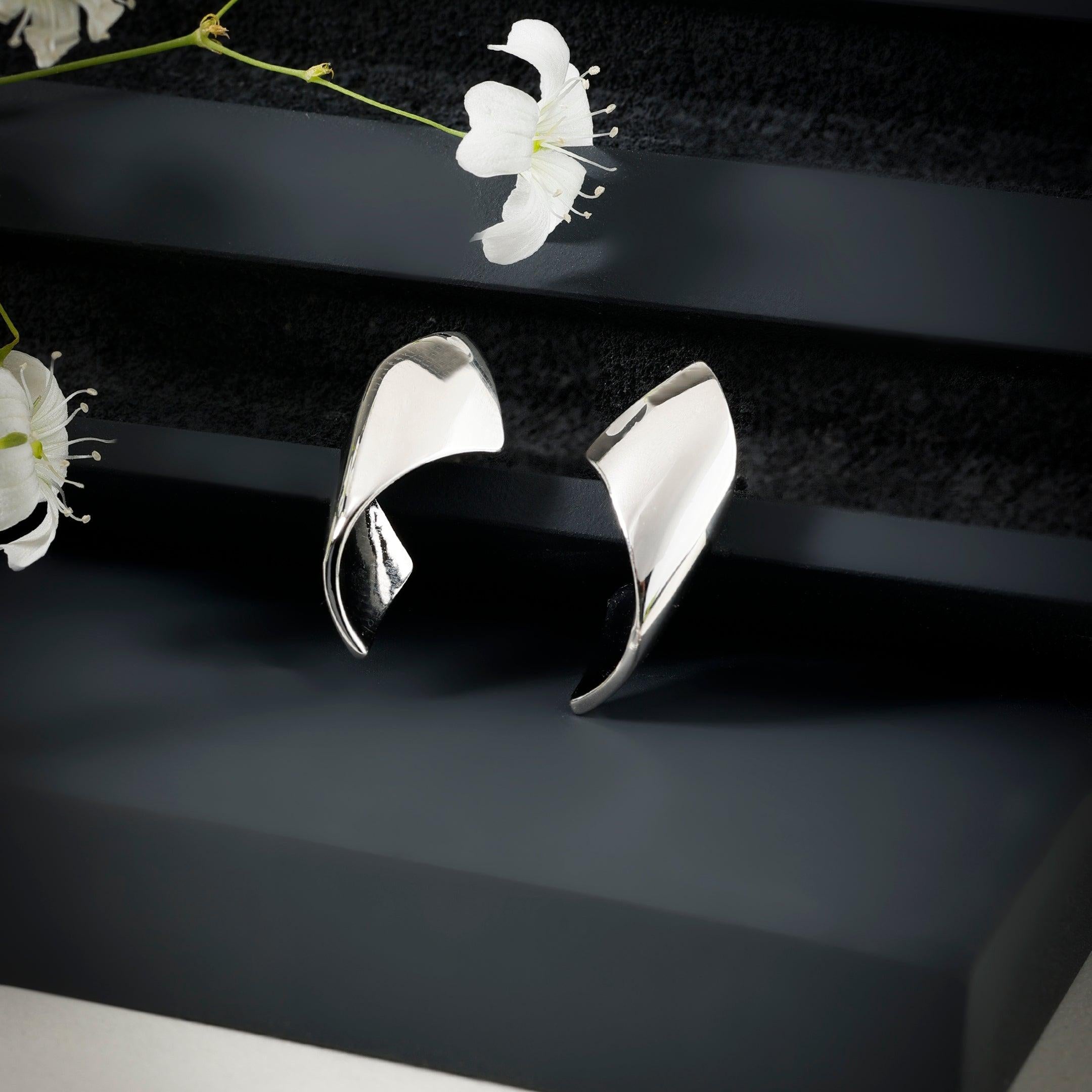 Epitome of Opulence Silver Earrings - Diavo Jewels