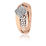 Hexagonal Mesh Men's Diamond Ring