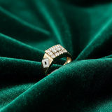 Executive Geometric Signet Diamond Ring