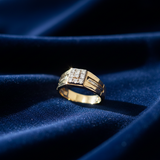 Supreme Gilded Square Diamond Ring
