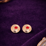 Crimson Crowned Majesty Kids Diamond Earrings
