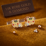 Minimal Pikachu Kids Diamond Earrings
