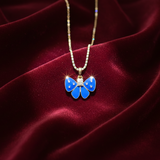Blissful Bluebell Butterfly Kids Diamond Pendant