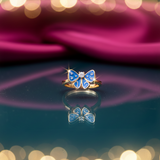 Blissful Bluebell Butterfly Kids Diamond Ring
