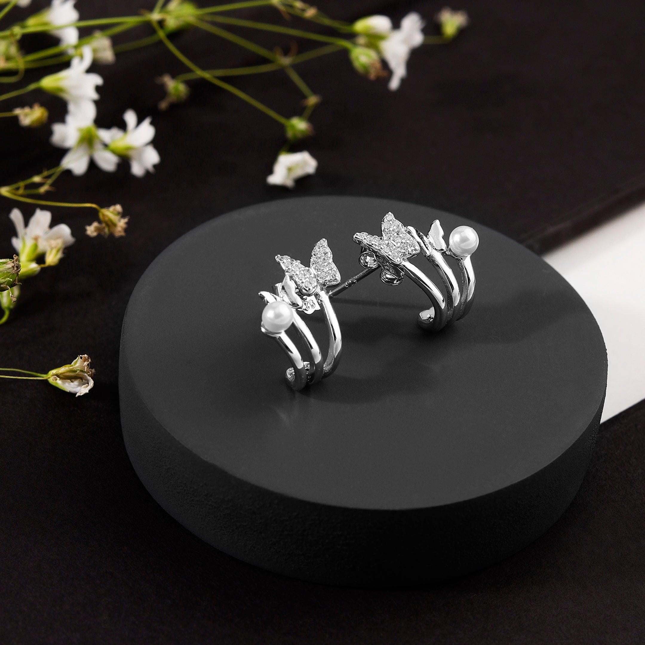 Whimsical Spring Trio Silver Earrings - Diavo Jewels