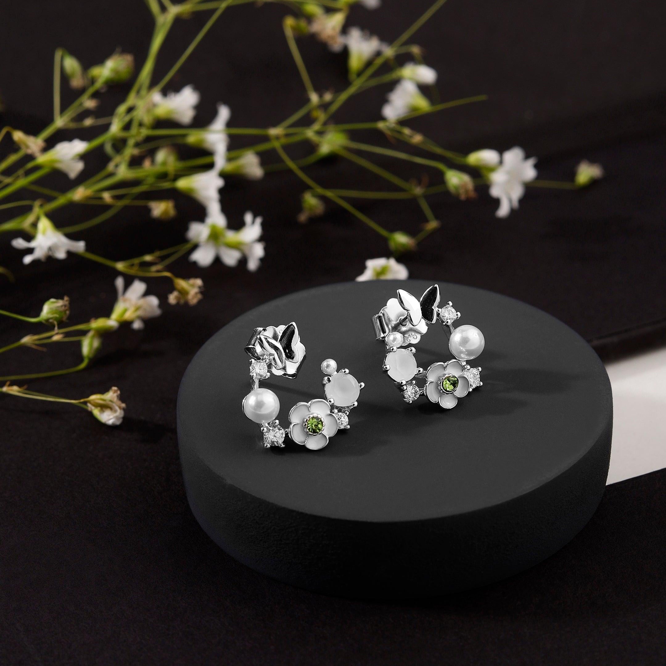 Whimsy Meadow Charm Silver Studs - Diavo Jewels