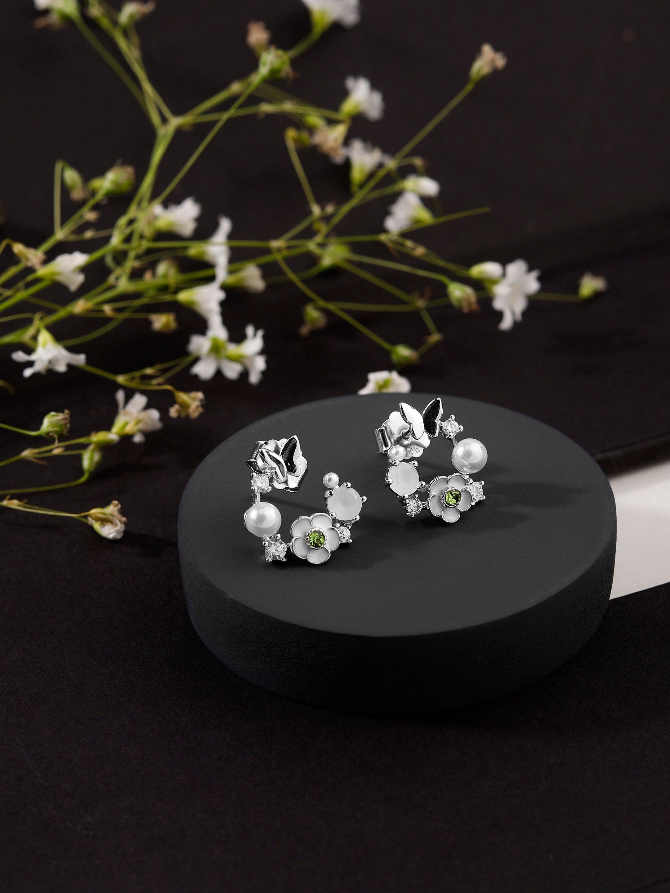 Whimsy Meadow Charm Silver Studs - Diavo Jewels