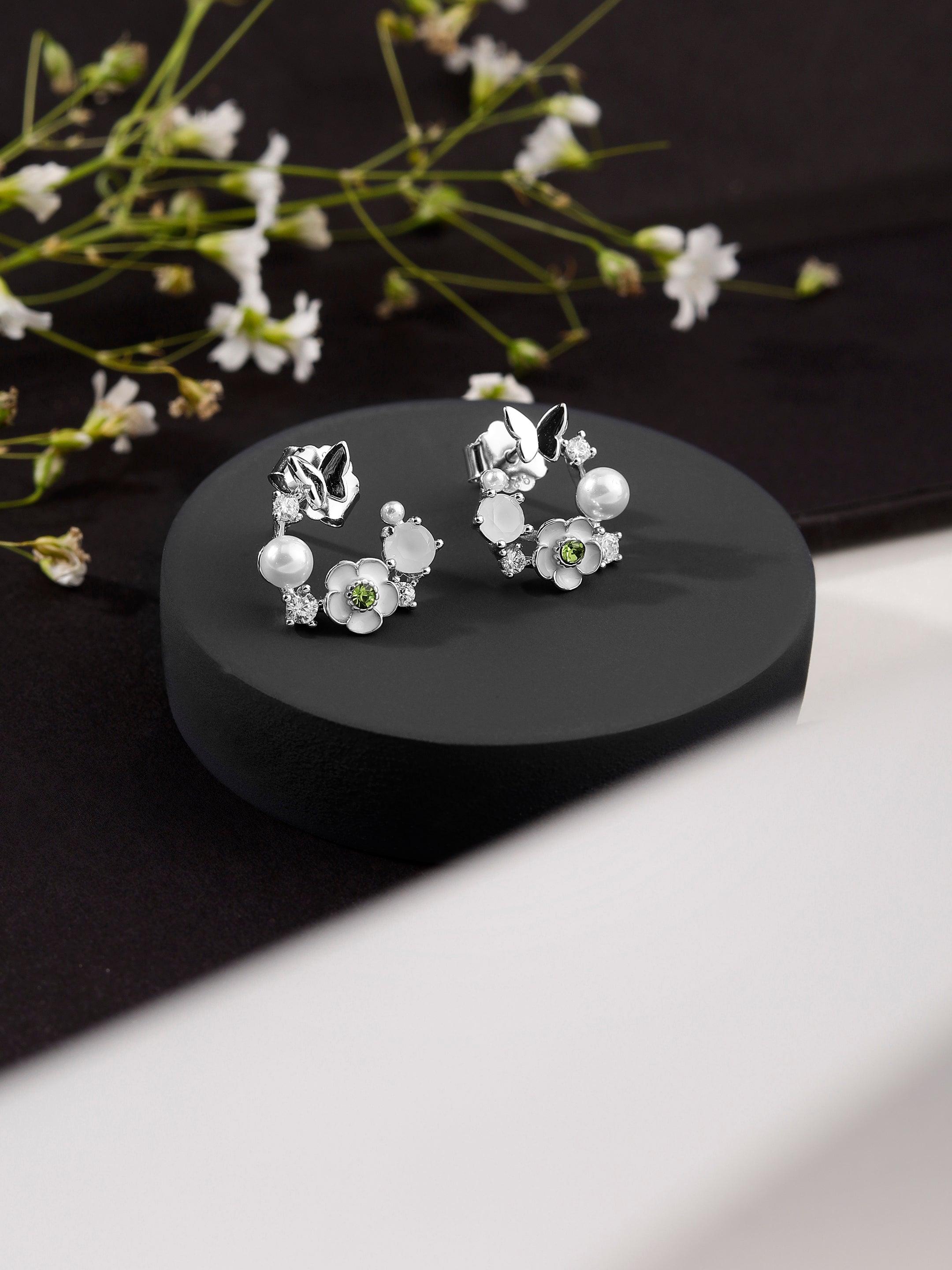 Whimsy Meadow Charm Silver Studs - Diavo Jewels