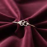 Intertwined Heart Radiance Diamond Bangle