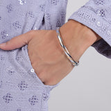 Gilded Groove Men's Silver Bracelet