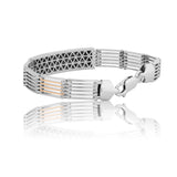 Titan Mesh Dual-Tone Men's Silver Bracelet