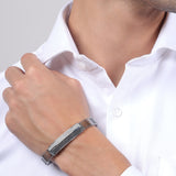 Titan Mesh Dual-Tone Men's Silver Bracelet