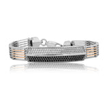 Titan Mesh Dual-Tone Men's Silver Bracelet