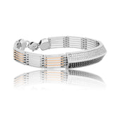 Titan Mesh Dual-Tone Men's Silver Bracelet