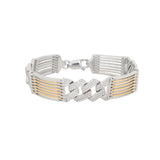 Golden Stride Cross-Link Men's Silver Bracelet