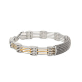 Titan Mesh Dual-Tone Men's Silver Bracelet