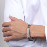 Apex Radiant Bar-Link Men's Silver Bracelet