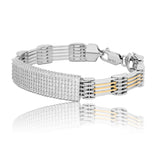 Apex Radiant Bar-Link Men's Silver Bracelet