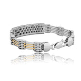 Apex Radiant Bar-Link Men's Silver Bracelet