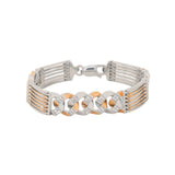 Crisslink Royale Dual-Tone Men's Silver Bracelet