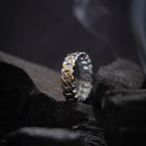 The Valiant Paved Gold-Plated Men's Silver Ring