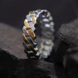 The Valiant Paved Gold-Plated Men's Silver Ring