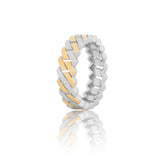 The Valiant Paved Gold-Plated Men's Silver Ring