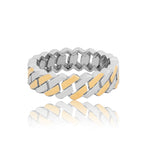 The Valiant Paved Gold-Plated Men's Silver Ring