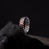 The Valiant Paved Rose Gold-Plated Men's Silver Ring