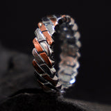 The Valiant Paved Rose Gold-Plated Men's Silver Ring