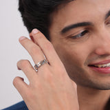 The Valiant Paved Rose Gold-Plated Men's Silver Ring