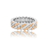 The Valiant Paved Rose Gold-Plated Men's Silver Ring