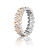 Chevron Mesh Men's Silver Band